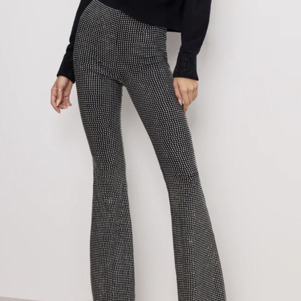 Good American Crystal Pull On Flare Leggings